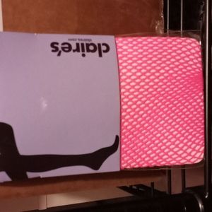 NWT "Claires" pink Fish net stockings